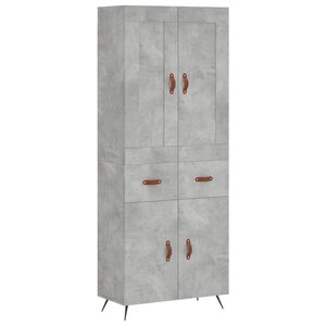 vidaXL Buffet haut Gris béton 69 5x34x180 cm Bois d'ingénierie