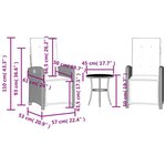vidaXL Ensemble de bistro 3 Pièces et coussins gris clair résine tressée