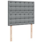 vidaXL Sommier à lattes de lit et matelas gris clair 120x190 cm tissu