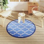 vidaXL Tapis d'extérieur ARAKIL bleu Ø120 cm PP