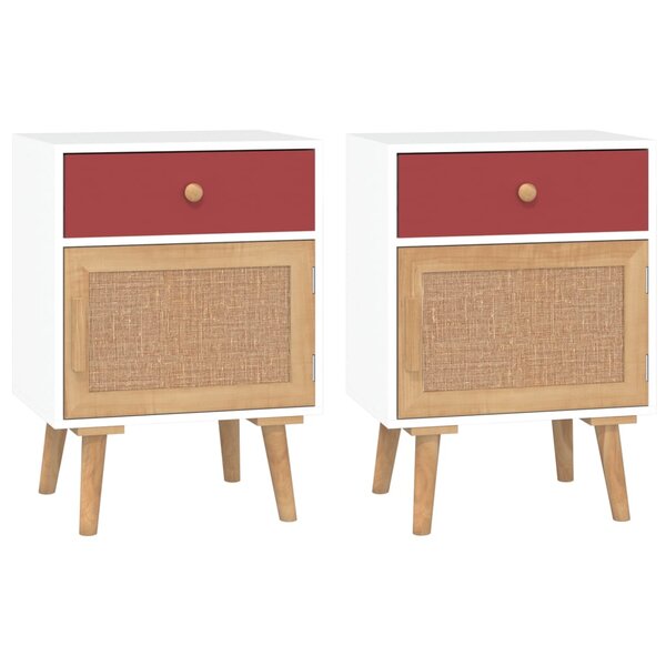 vidaXL Tables de chevet 2 Pièces blanc 40x30x55 cm bois d'ingénierie