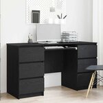 vidaXL Bureau Chêne noir 140 x 50 x 76 cm Bois d'ingénierie