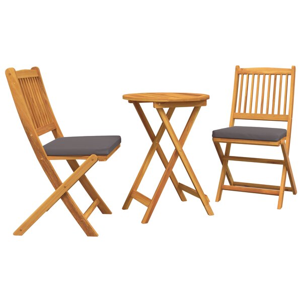 vidaXL Ensemble bistro de jardin 3 pièces - Bois d'acacia massif