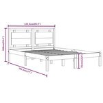 vidaXL Cadre de lit bois massif 120x190 cm petit double