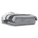 vidaXL Cadre de lit sans matelas gris béton 140x190 cm