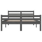 vidaXL Cadre de lit sans matelas gris bois massif 140x200 cm
