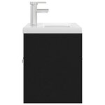 vidaXL Armoire d'évier avec lavabo intégré Noir Aggloméré