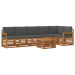 vidaXL Ensemble de canapé d'angle 7 Pièces Naturel et Anthracite