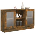 vidaXL Armoire à vitrine Chêne fumé 120x30 5x70 cm Bois d'ingénierie