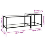 vidaXL Tables à thé 2 Pièces Verre trempé Transparent