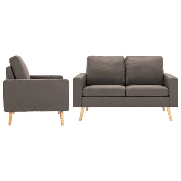 vidaXL Ensemble de canapés 2 Pièces Tissu Taupe