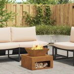 vidaXL Brasero 50 x 50 x 40 cm en acier corten