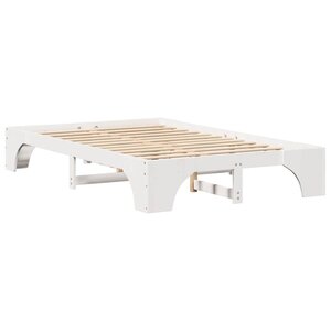 vidaXL Cadre de lit Blanc 140 x 190 cm Pin massif