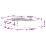 vidaXL Cadre de lit avec tiroirs sans matelas chêne fumé 135x190 cm