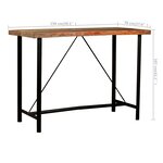 vidaXL Ensemble de bar 7 Pièces Bois de récupération et cuir véritable