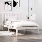 vidaXL Cadre de lit sans matelas blanc bois massif 90x200 cm