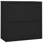 Armoire de bureau porte coulissante 90 x 40 x 90 cm robuste avec serrure et étagères réglables en acier anthracite 02_0046813