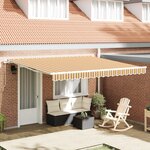 vidaXL Store manuel rétractable Multicolore Rayé 400x300 cm