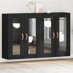 vidaXL Meubles muraux 2 Pièces en chêne noir 69 5 x 34 x 90 cm en bois technique.