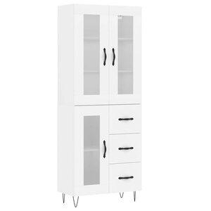 vidaXL Buffet haut Blanc 69 5x34x180 cm Bois d'ingénierie