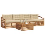 vidaXL Ensemble de canapés d'extérieur 5 pc Naturel et Beige