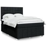 vidaXL Sommier à lattes de lit avec matelas Noir 160x200 cm Tissu