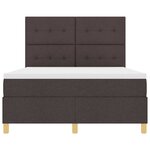 vidaXL Lit à ressort LED avec matelas Marron foncé 160 x 200 cm tissu