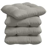 vidaXL Coussins de siège 4 pc Tissu en microfibre Gris clair