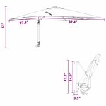 vidaXL Parasol de jardin Vert 248.5 x 247.5 x 160 cm tissu