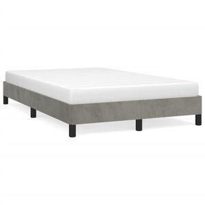 vidaXL Cadre de lit sans matelas gris clair 120x190 cm velours