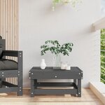 vidaXL Repose-pied de jardin gris bois de pin massif