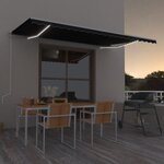 vidaXL Auvent automatique et capteur de vent/LED 500x300 cm Anthracite