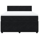 vidaXL Sommier à lattes de lit et matelas Noir 160x200 cm Velours