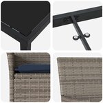 vidaXL Ensemble table et chaises avec coussin 5 Pièces Gris Rotin PE