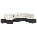 vidaXL Ensemble de canapé de jardin avec coussin 8 Pièces Noir Poly rotin
