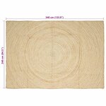 vidaXL Tapis Naturel et Blanc 240 x 340 cm Jute