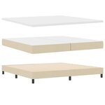 vidaXL Lit à ressorts avec matelas Crème 200 x 200 cm tissu