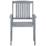 vidaXL Chaises de jardin et coussins lot de 4 Gris Bois acacia massif
