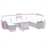 vidaXL Salon de jardin avec coussins 9 Pièces beige résine tressée