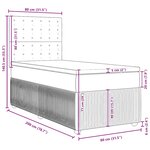 vidaXL Sommier à lattes de lit avec matelas Gris foncé 80x200 cm Tissu