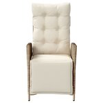 vidaXL Ensemble de bistro 3 Pièces avec coussins beige résine tressée