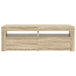 vidaXL Meuble TV avec lumières LED chêne sonoma 120x35x40 cm