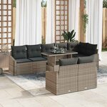 vidaXL Ensemble de canapé de jardin 9 Pièces Gris 100 x 55 x 73 cm