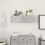 vidaXL Armoire murale de bain gris béton 100x25x30cm bois d'ingénierie