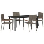vidaXL Ensemble de salle à manger pour jardin 5 Pièces Gris polyrotin