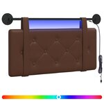 vidaXL Tête de lit suspendue Avec lumière LED Marron Simili cuir