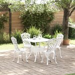 Ensemble de salle à manger de jardin 5 pièces vidaXL en aluminium blanc