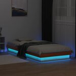 vidaXL Cadre de lit à LED sans matelas 100x200 cm bois massif