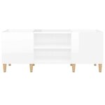 vidaXL Armoire à disques blanc brillant 121x38x48 cm bois d'ingénierie