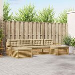 vidaXL Ensemble de canapés d'extérieur 6 pc Blanc et Beige